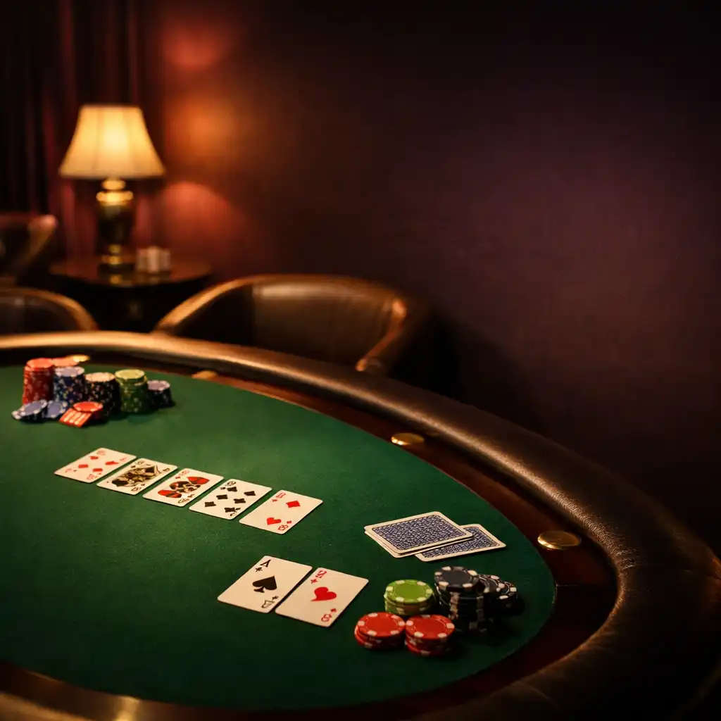 Table de poker professionnelle dans une ambiance Card Lounge